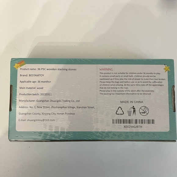 Bestamtoy 36 PCS Colorful Natural Quality Wooden Sensory Building Stone Toy Set - Picture 4 of 5